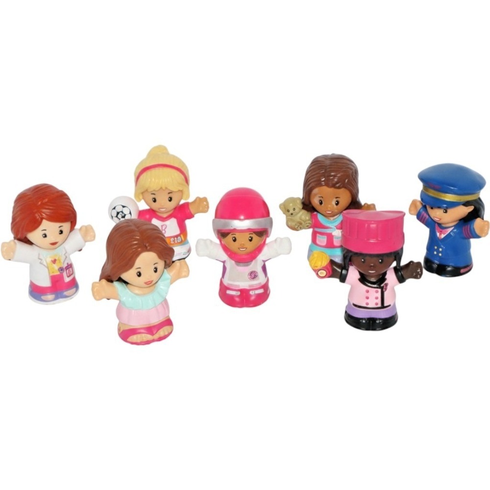 Fisher Price Little People BARBIE Girls Careers Multicultural 7 PC Lot
